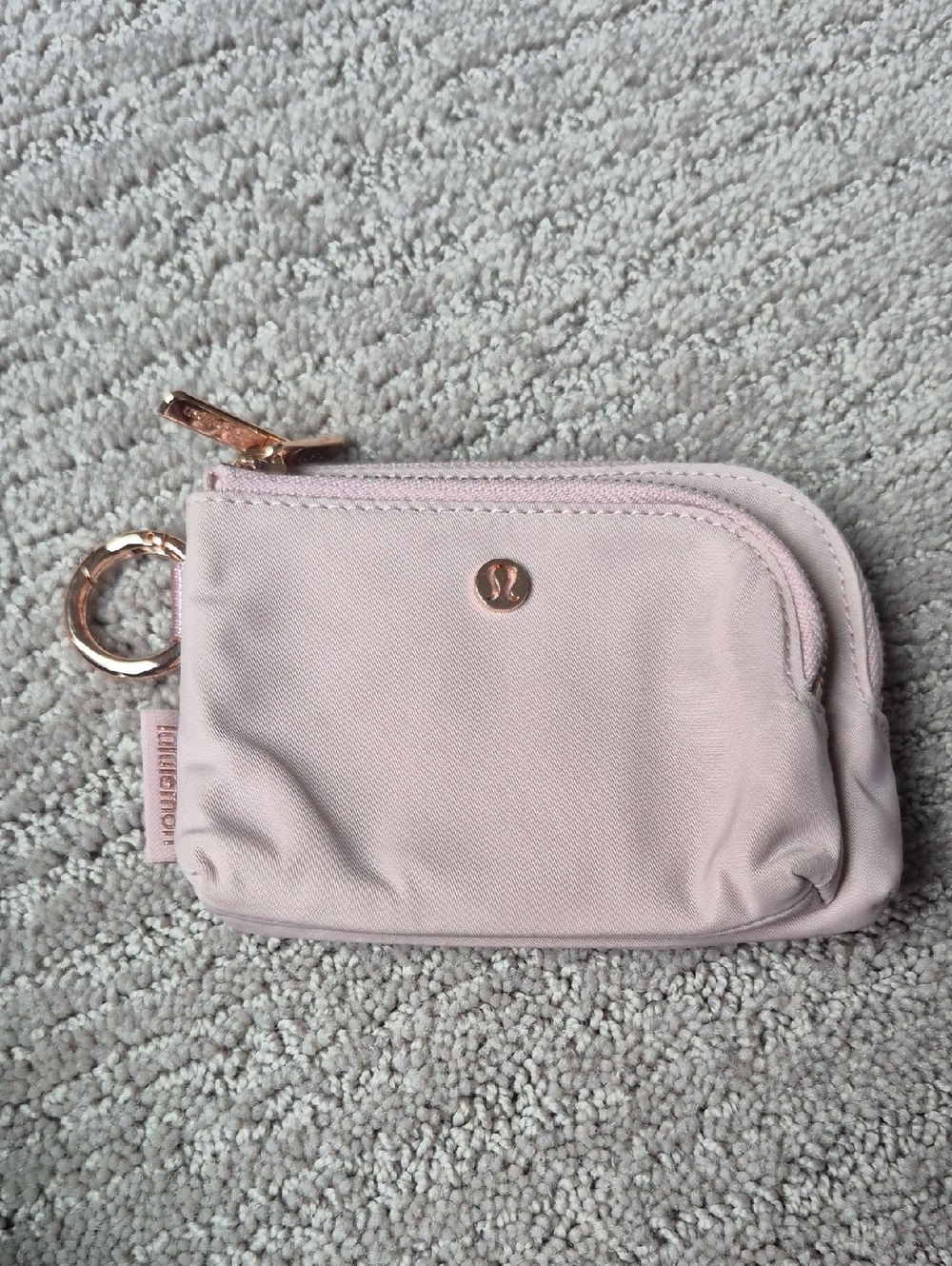 lululemon athletica Light Pink Keyring Wallet with Rose Gold Hardware